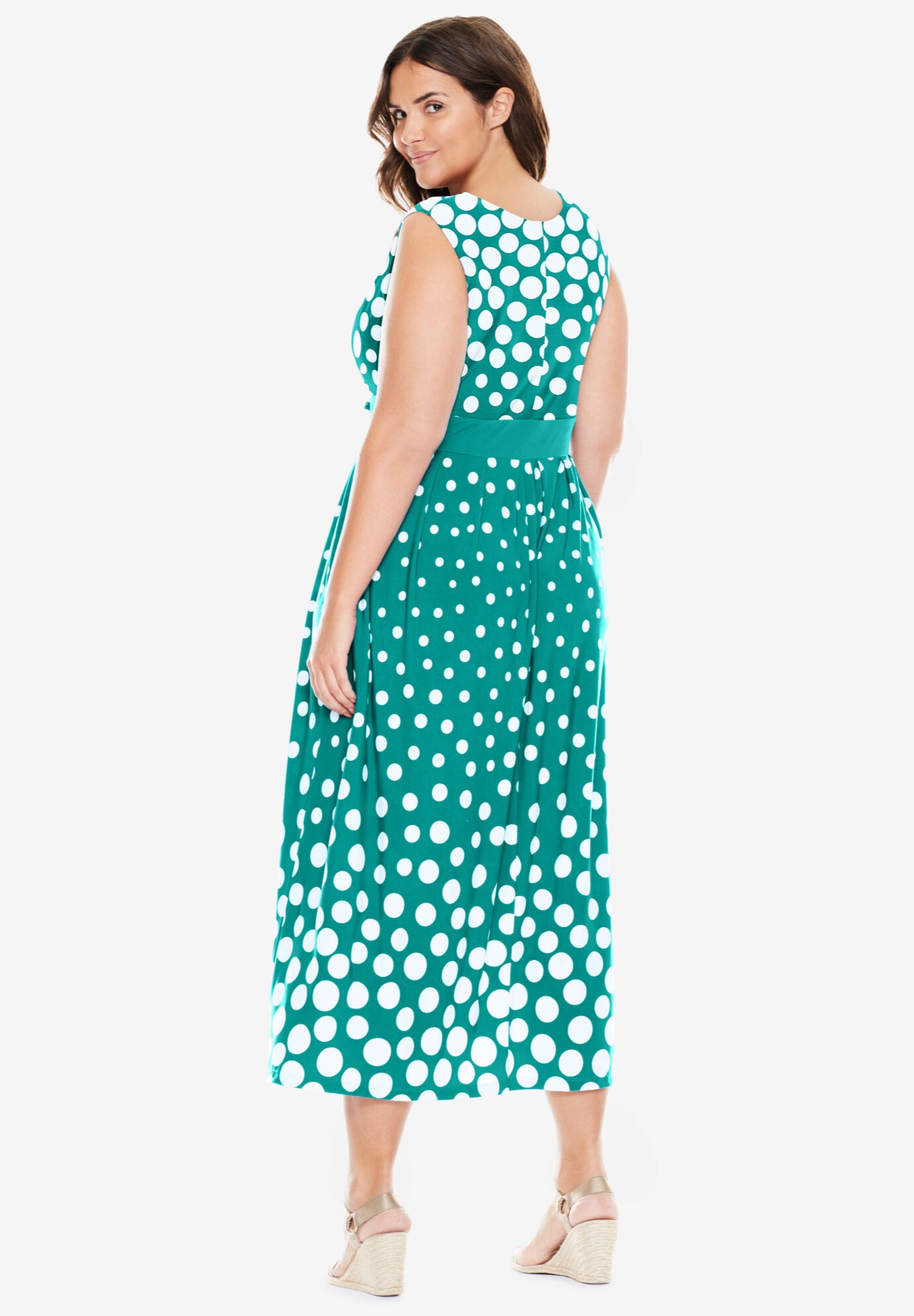 Printed Band Color Maxi Dress main image 1