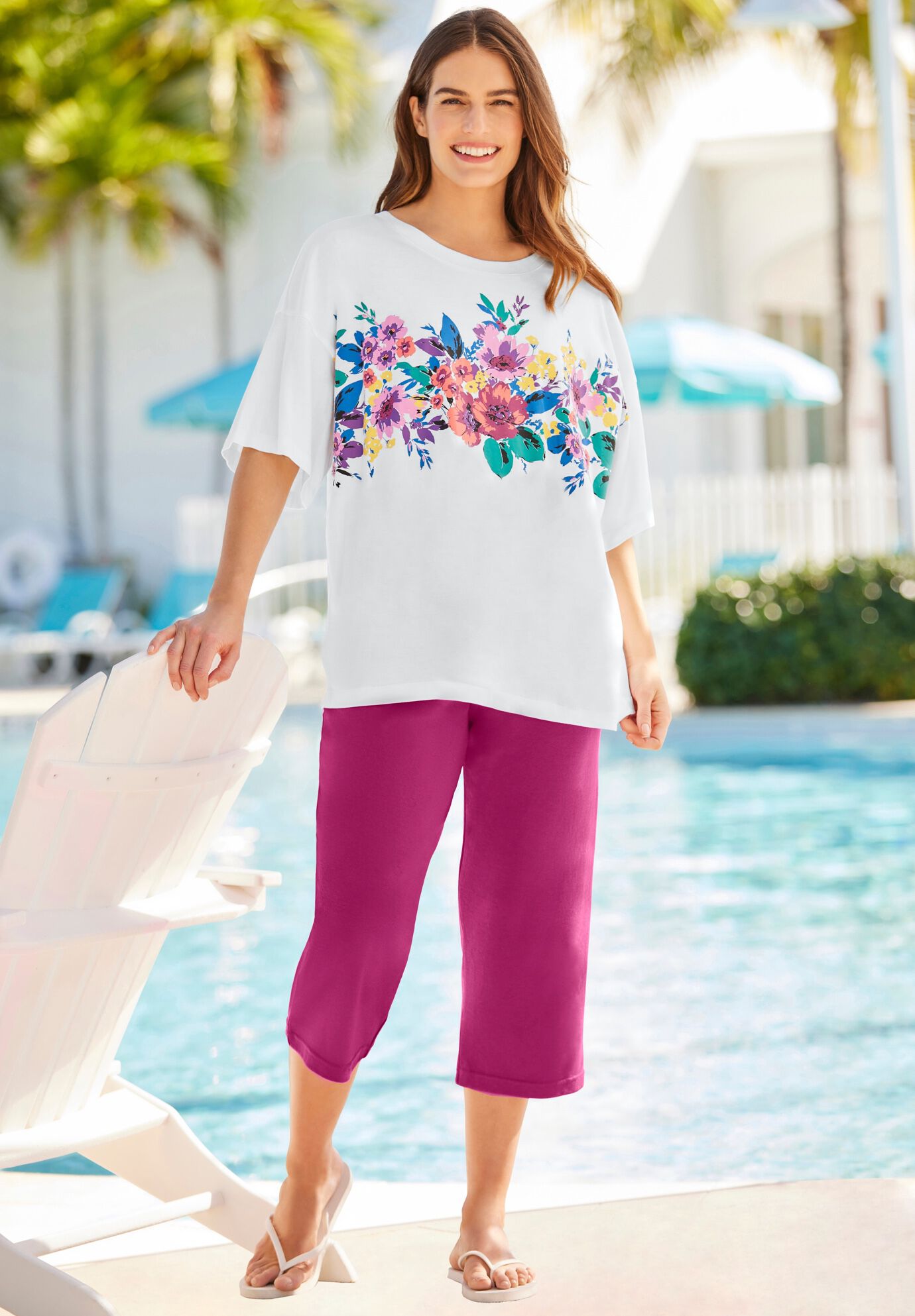 Sport-Knit Pull-On Capri Pants, , alternate image number 3