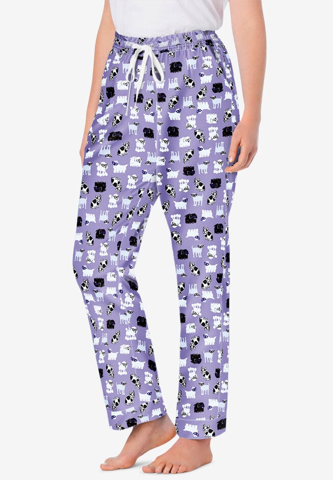 Cotton Poplin PJ Pant, SOFT IRIS DOGS, hi-res image number 0