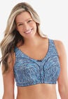 Cotton Back-Close Wireless Bra, SKY BLUE ZEBRA, hi-res image number null