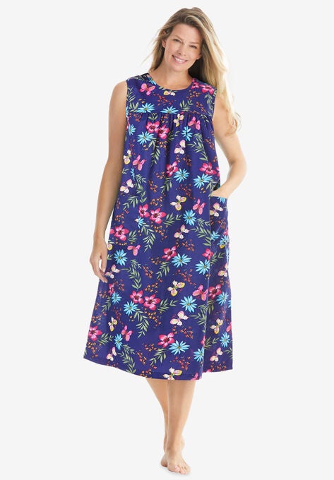 Sleeveless Print Lounger , DARK NAVY BUTTERFLY, hi-res image number null