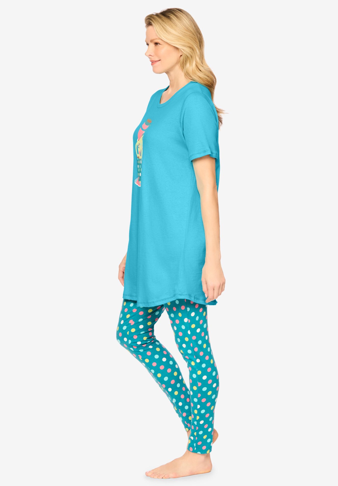 Graphic Tunic PJ Set, SHELL PINK BOWS, alternate image number 2