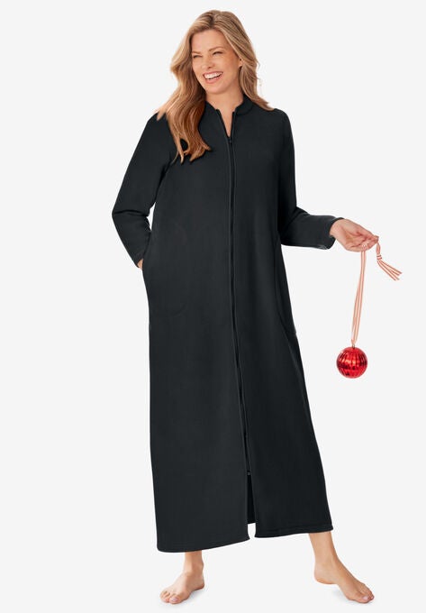 The Microfleece Robe , BLACK, hi-res image number null