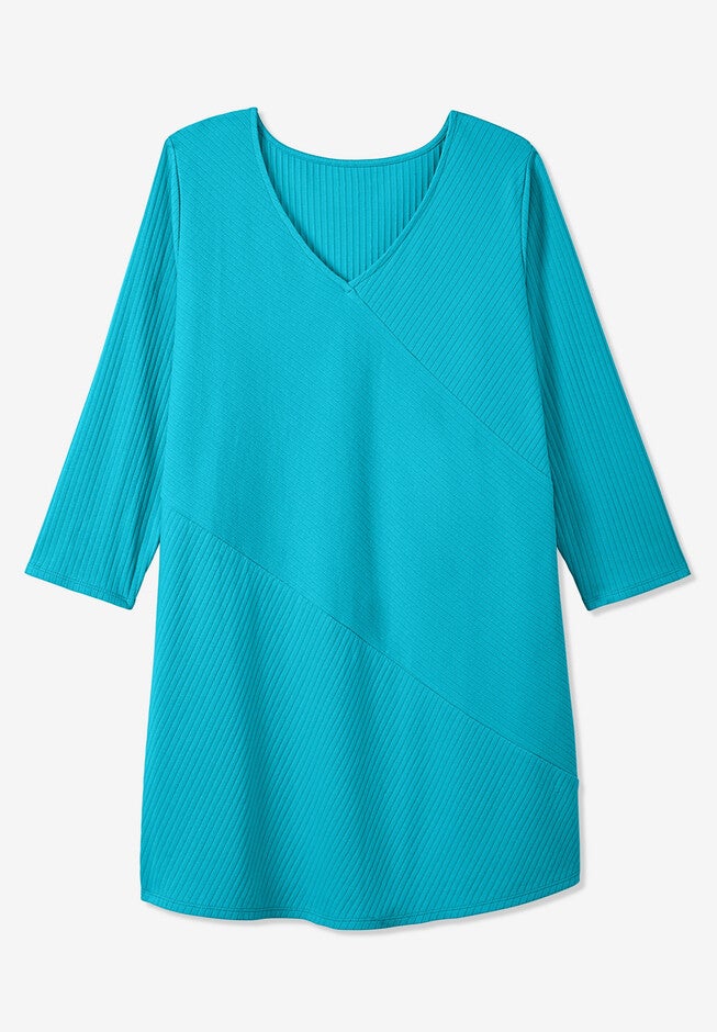 Seamed V-Neck Tunic, , alternate image number null