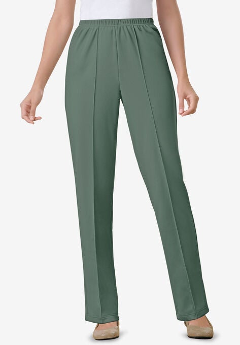 Elastic-Waist Soft Knit Pant, PINE, hi-res image number null
