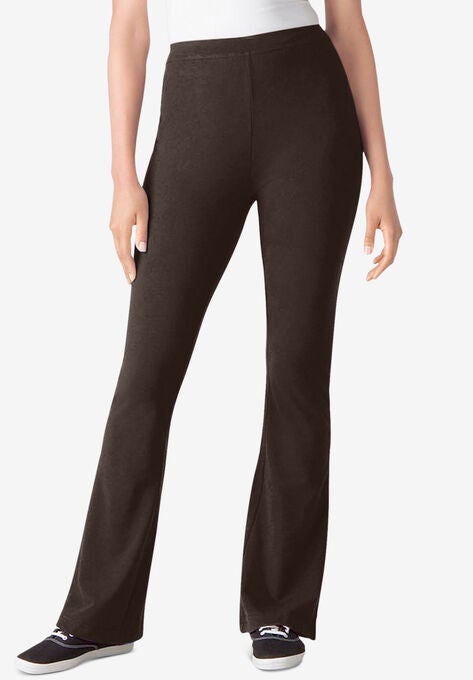Stretch Cotton Bootcut Yoga Pant, CHOCOLATE, hi-res image number null