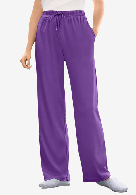 Sport Knit Straight Leg Pant, PURPLE ORCHID, hi-res image number null
