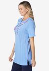Embroidered Pointelle Tunic, , alternate image number null