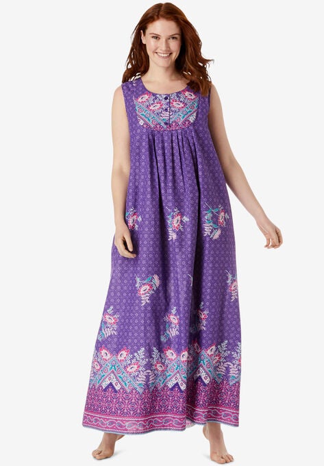 Sleeveless Bib Long Lounger, PLUM BURST BOHO BORDER, hi-res image number null