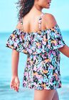 Off-The-Shoulder Flounce Swim Dress , , on-hover image number null
