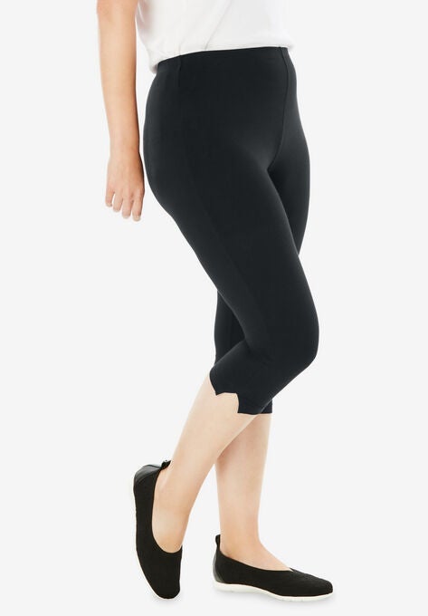 Stretch Cotton Capri Legging, , alternate image number null