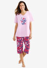 2-Piece Capri PJ Set , STRAWBERRY ROSE, hi-res image number null