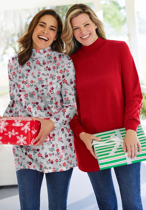 Perfect Long-Sleeve Mock-Neck Tee, , alternate image number null