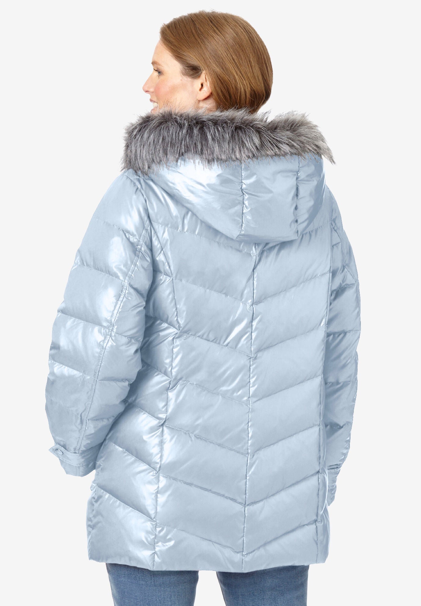 Midweight Down Puffer Coat, BLACK, on-hover image number 1