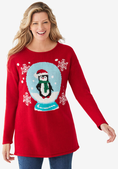 Motif Sweater, CLASSIC RED SNOWGLOBE, hi-res image number null