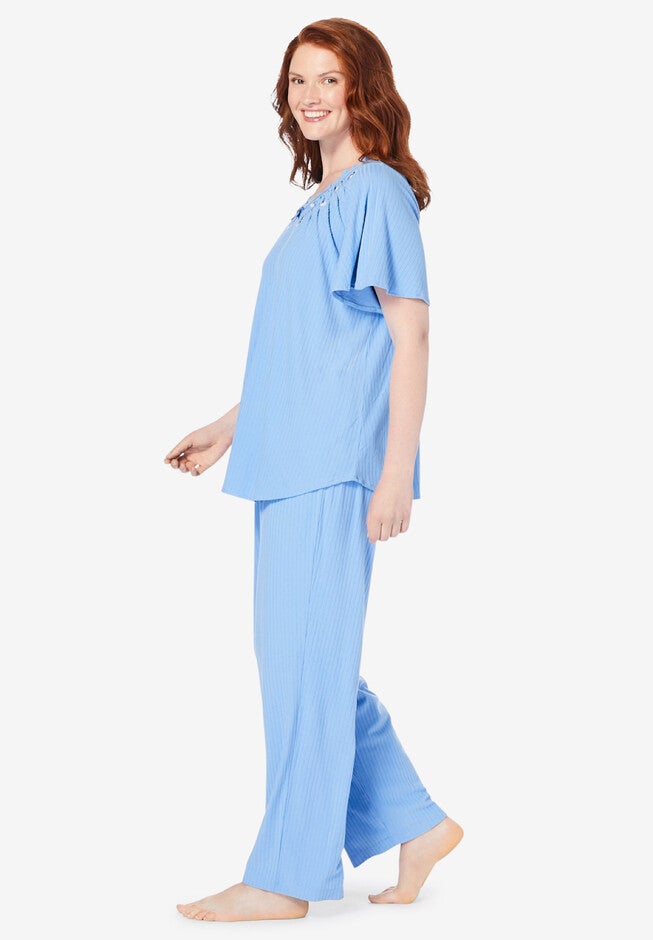 2-Piece Rib Knit Pajama Set, , alternate image number null