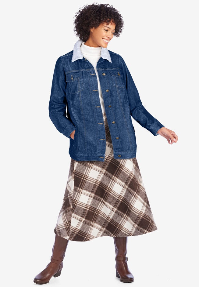 Berber Trim Jacket, MEDIUM STONEWASH, hi-res image number 0