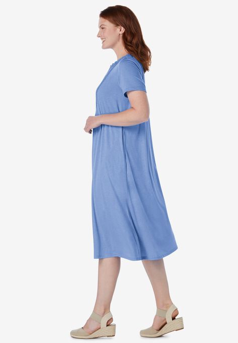 EMBROIDERED Lace BIB KNIT DRESS, , alternate image number null