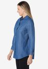 classic long-sleeve denim shirt, , alternate image number null