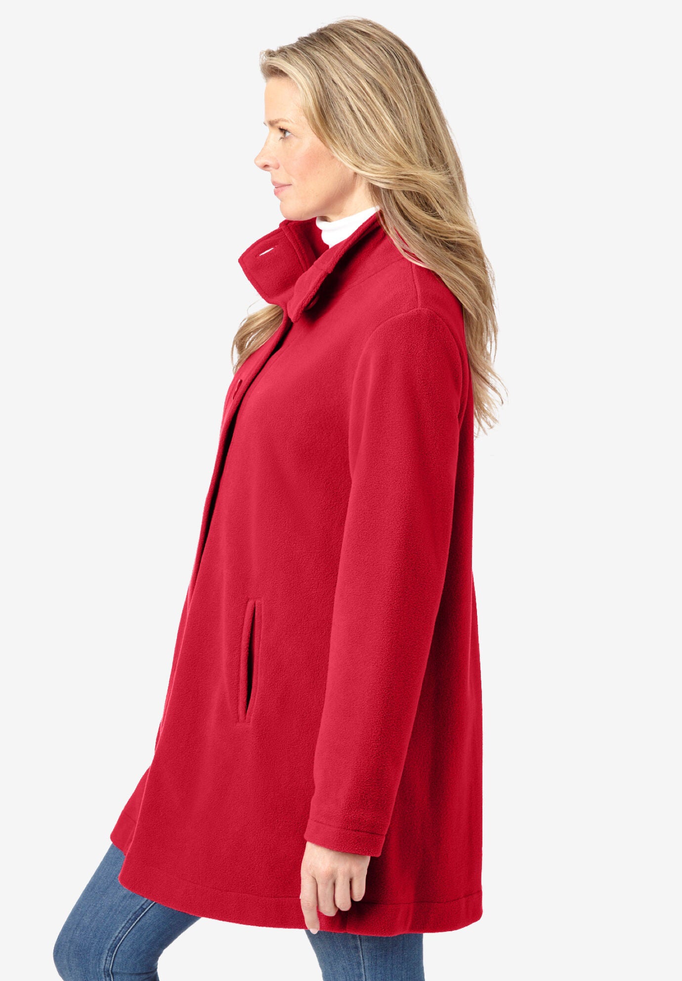 Fleece Swing FunnelNeck Coat Fullbeauty Outlet