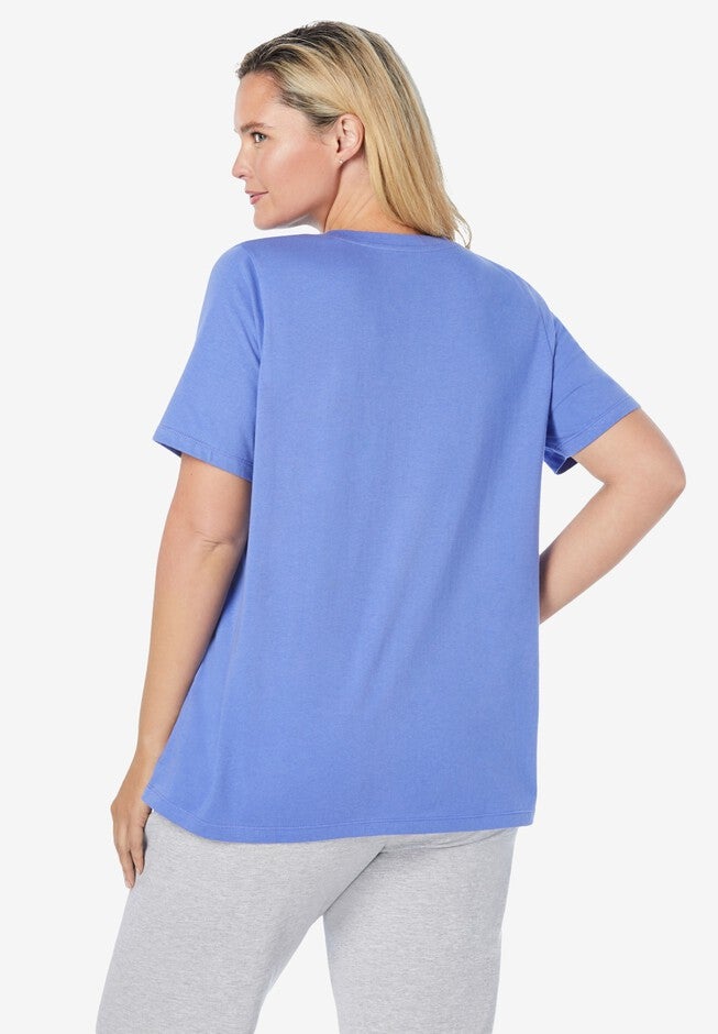 Cotton V-Neck PJ Top, , on-hover image number null