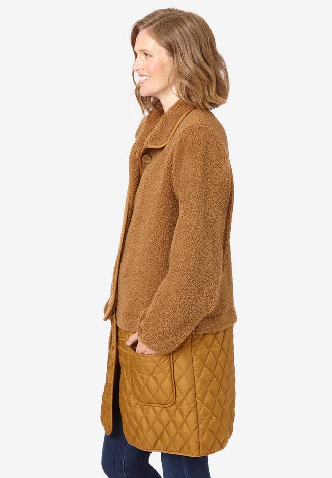 2-in-1 Zip-Off Berber/Quilted Jacket, , alternate image number null