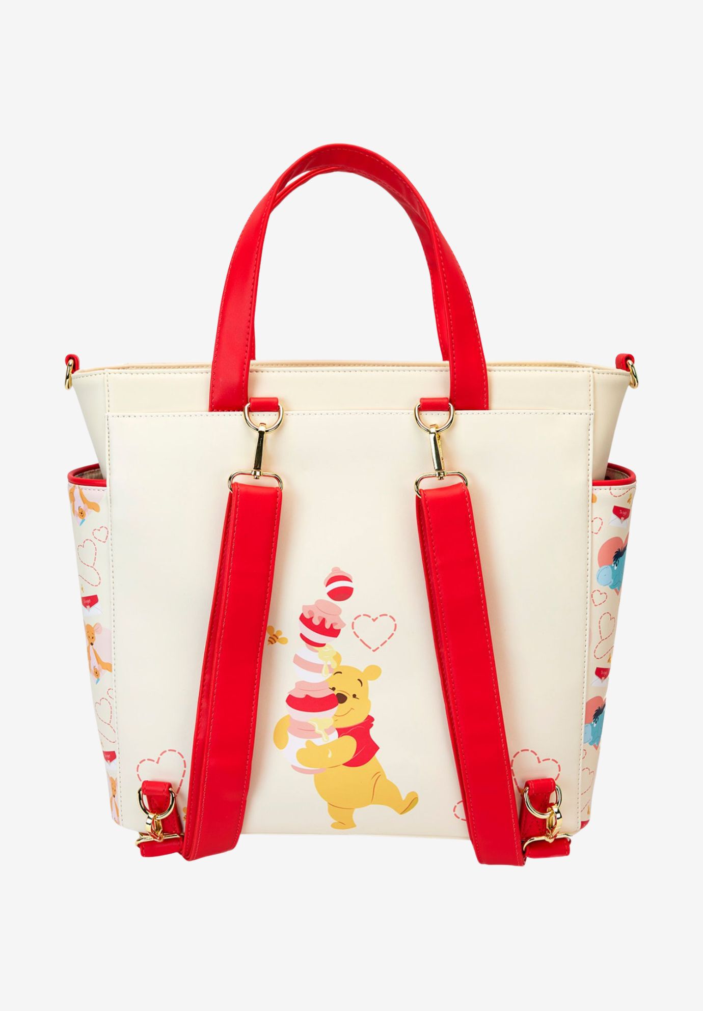 Loungefly x Disney Winnie The Pooh & Friends Convertible Backpack & Tote Bag, BEIGE, on-hover image number 1