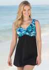 Print Bodice Swimdress, , alternate image number null