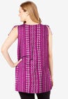Ruched-Shoulder V-Neck Tunic Tank, , on-hover image number null
