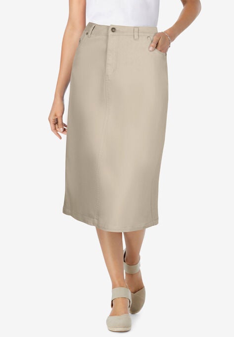 Stretch Jean Skirt, NATURAL KHAKI, hi-res image number null