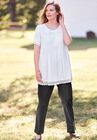 Lace-Trim Pintucked Tunic, , alternate image number null