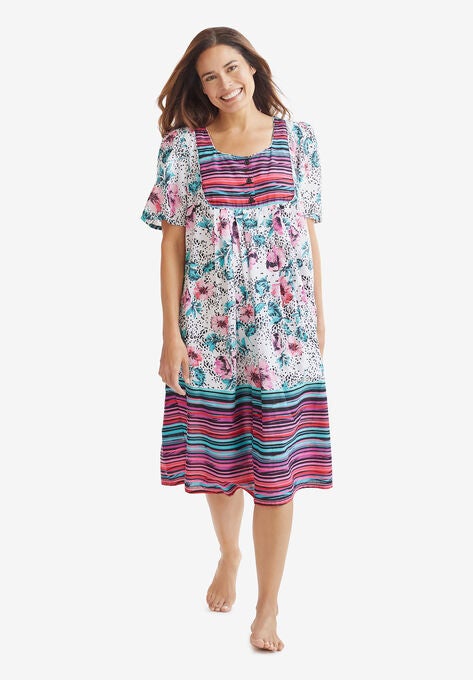 Mixed Print Short Lounger, PEONY PETAL LEOPARD, hi-res image number null