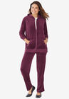 2-Piece Velour Hoodie Set, DEEP CLARET, hi-res image number null