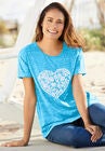 Marled Cuffed-Sleeve Tee, , alternate image number null