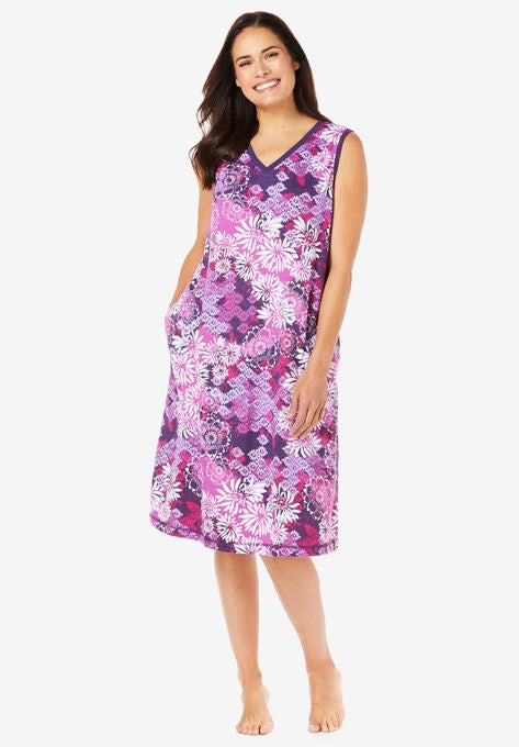 Trapeze V-Neck Short Lounger, RICH VIOLET BLOOMING, hi-res image number null