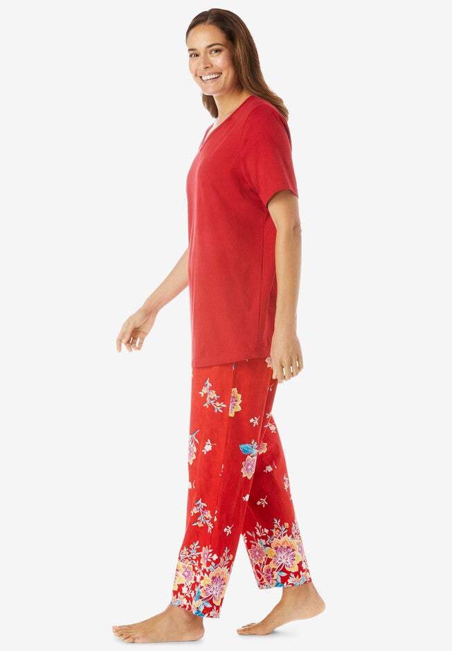 Short-Sleeve Knit Lounge Set, , alternate image number 2