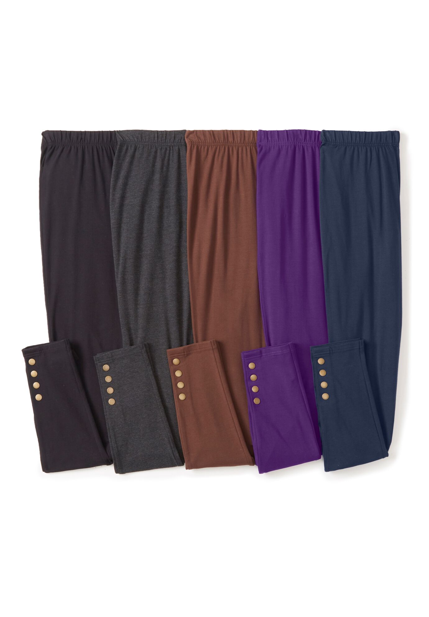 Stretch Cotton Snap-Trim Legging, , alternate image number 2