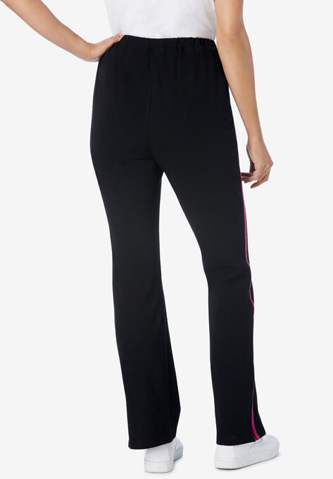Stretch Cotton Side-Stripe Bootcut Pant, , on-hover image number null