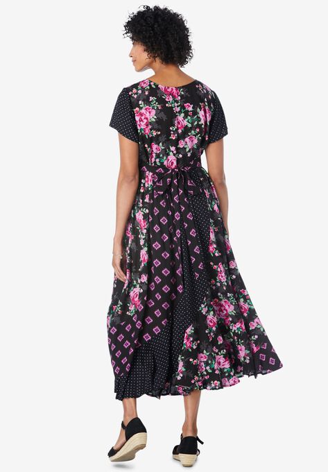 MIXED PRINT maxi dress, , on-hover image number null