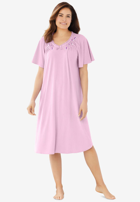 Rib Knit Nightgown, PINK, hi-res image number null