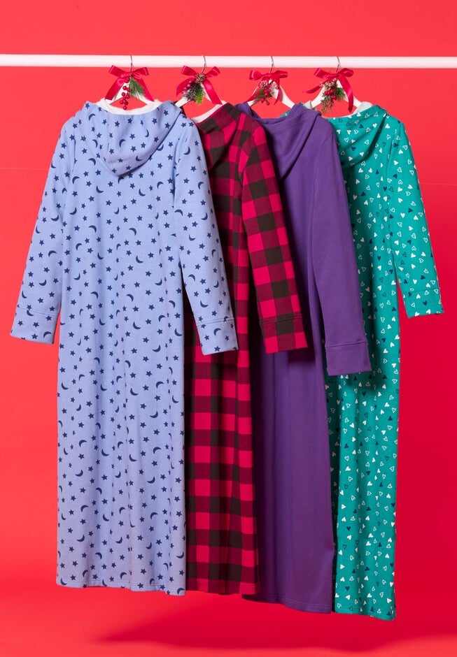 Long Hooded Fleece Sweatshirt Robe, , alternate image number 7