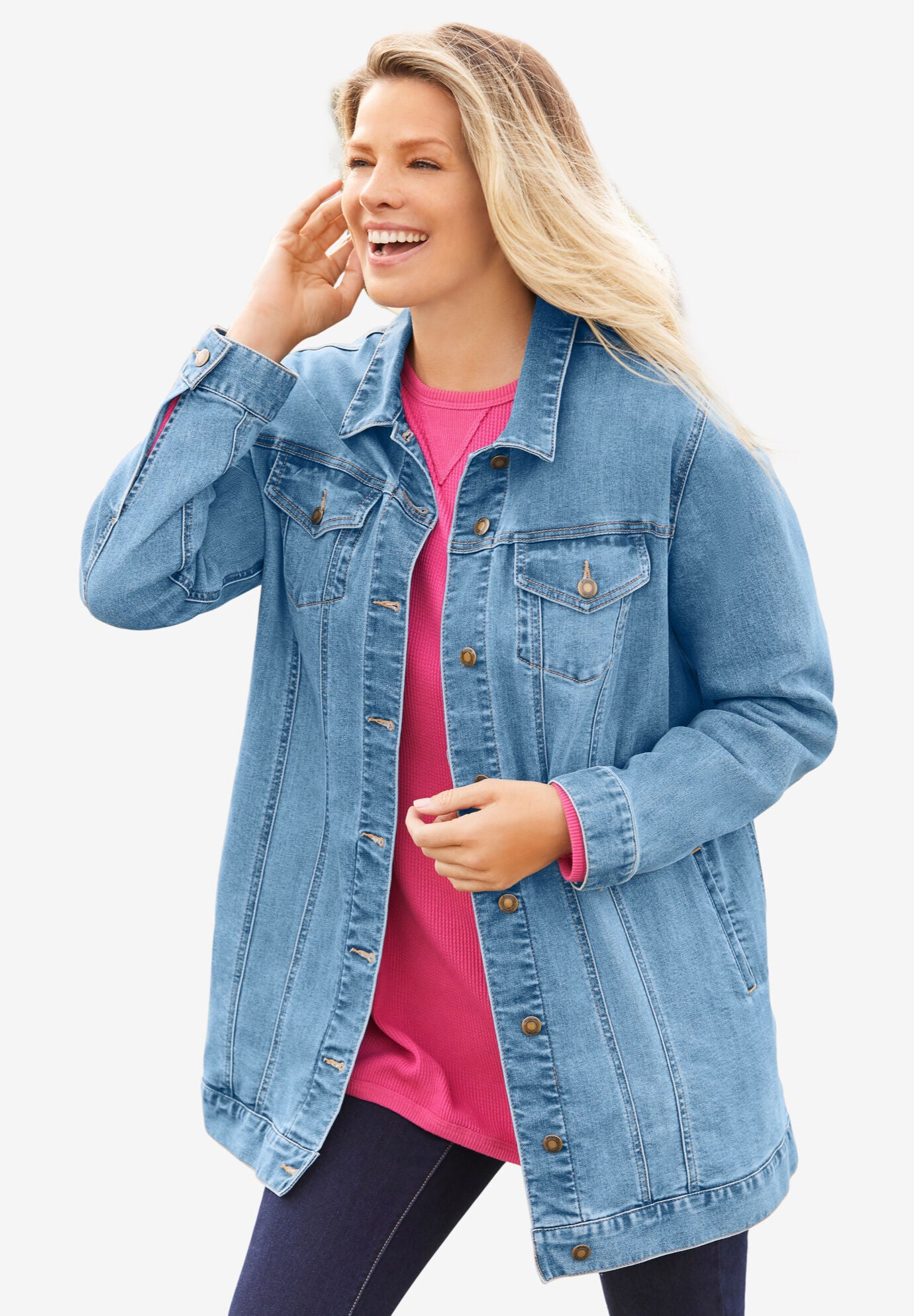Long Stretch Denim Jacket Fullbeauty Outlet