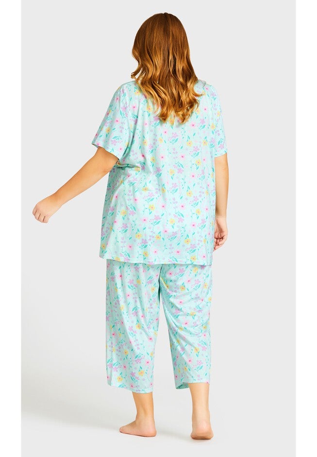 Button Up Sleep Top, FLORAL, on-hover image number null