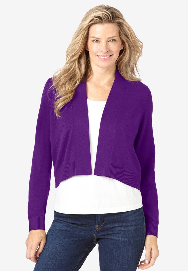 Long-Sleeve Cardigan, RADIANT PURPLE, hi-res image number null