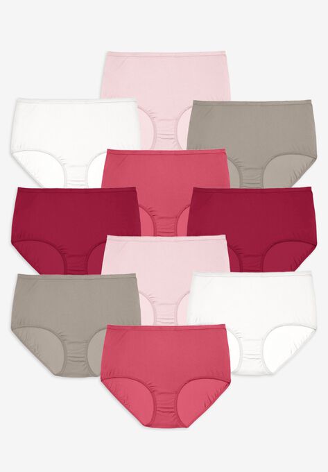 Nylon Brief 10-Pack, RED MULTI PACK, hi-res image number null