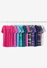 Short-Sleeve Pintucked Henley Tunic, , alternate image number null