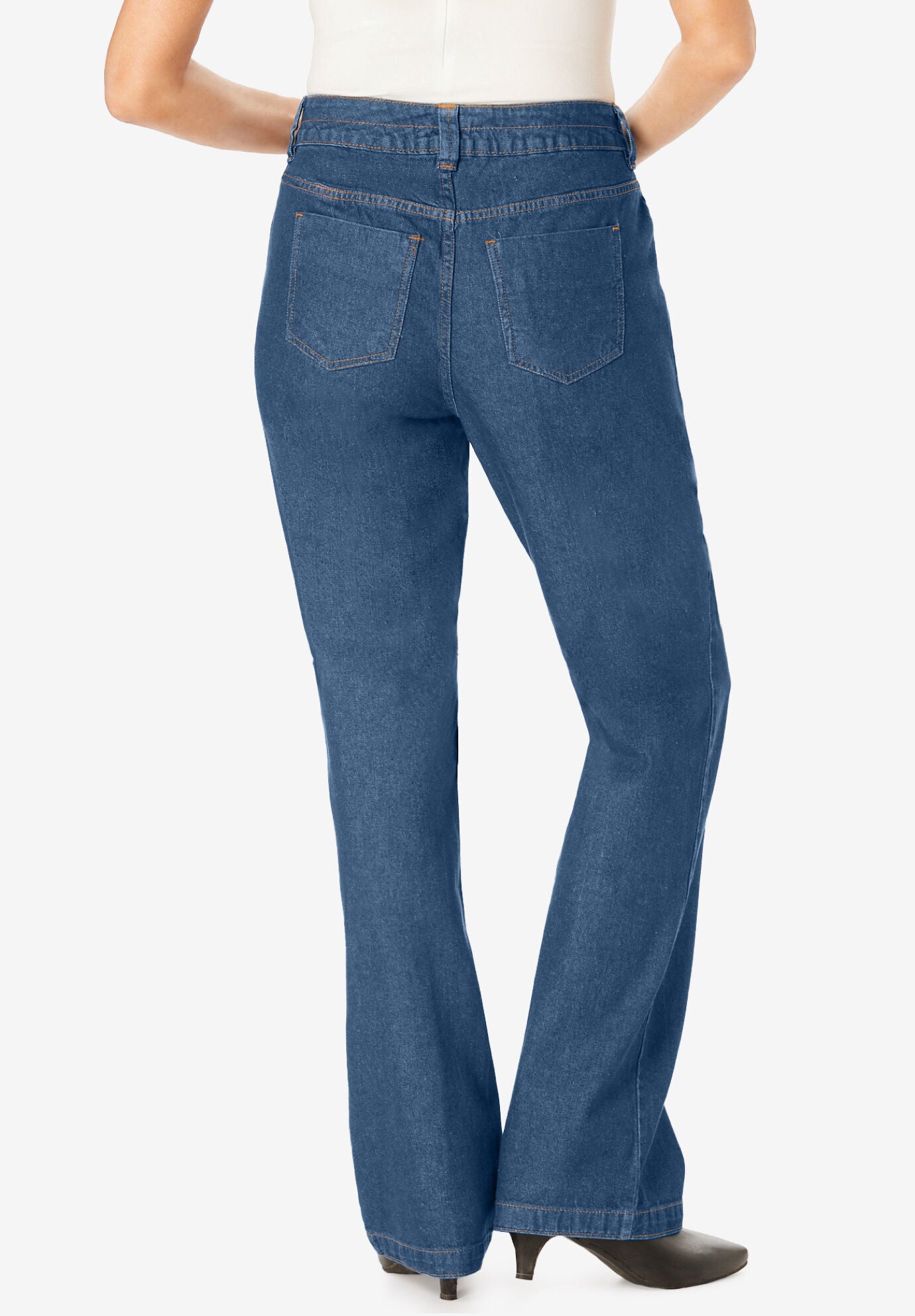 Perfect Wide-Leg All-Cotton Denim Five-Pocket Jeans, DEEP CLARET, on-hover image number 1