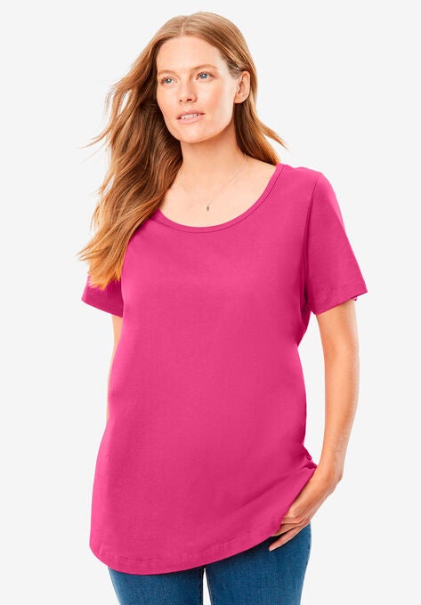 Perfect Short-Sleeve Scoopneck Tee, , alternate image number null