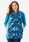 Zip-Front Microfleece Vest, NAVY FUN TIE DYE, hi-res image number null