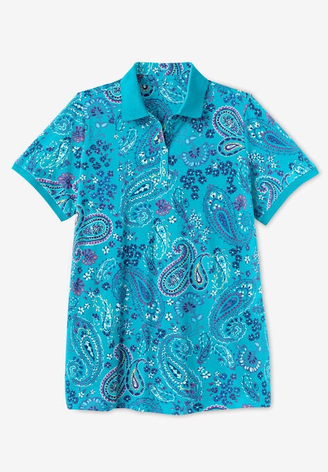 Perfect Printed Short-Sleeve Polo Shirt, , alternate image number null